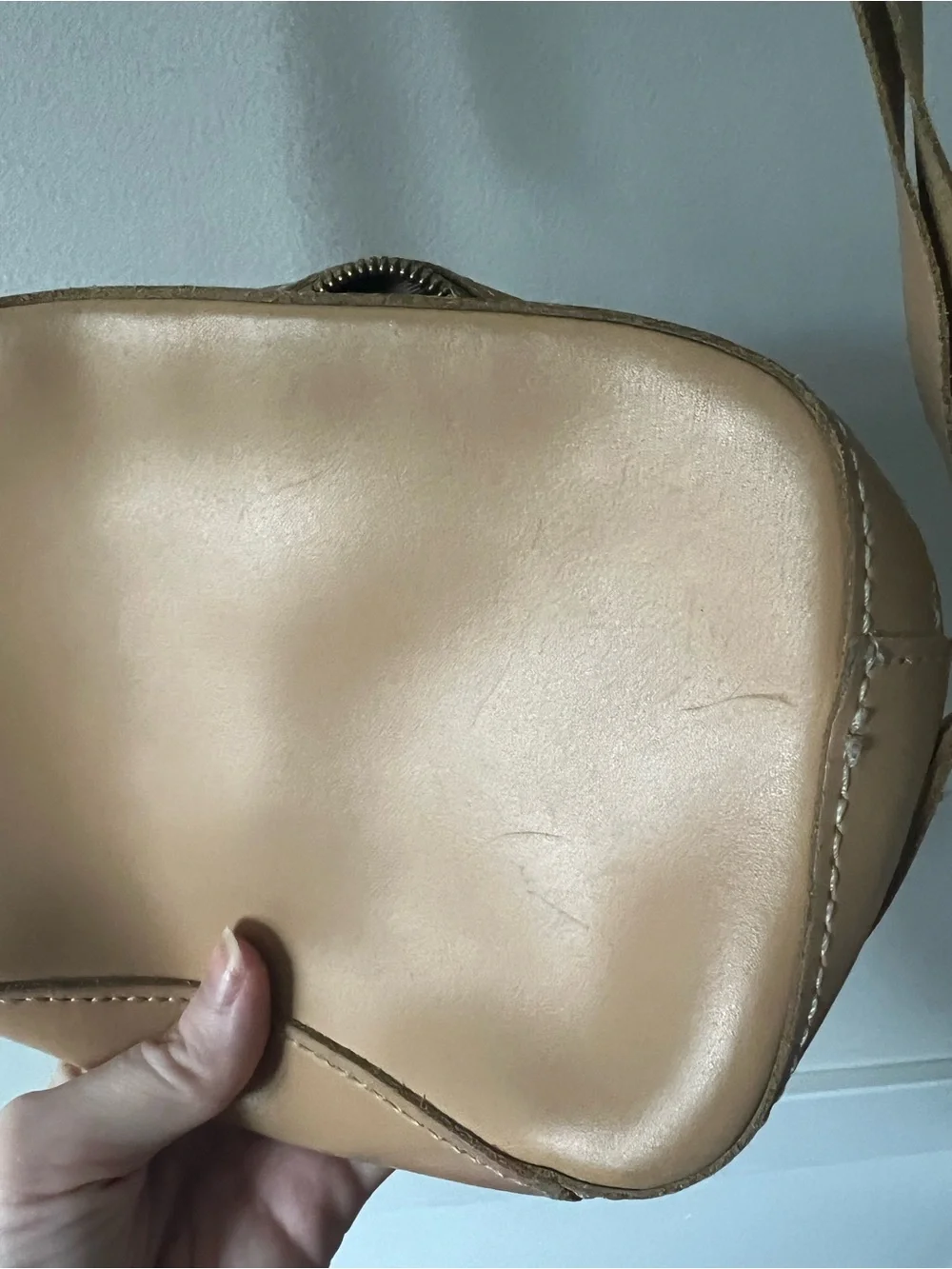 J.Crew Tan Leather Mini Crossbody Bag Neutral Minimalist Camera Bag